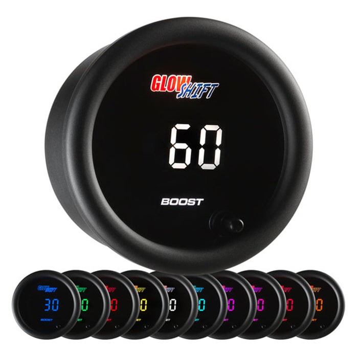 10 Color Digital 60 PSI Boost Gauge