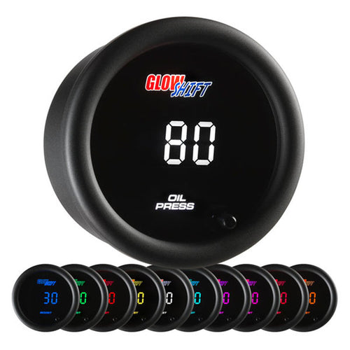 10 Color Digital Oil Pressure Gauge | GlowShift