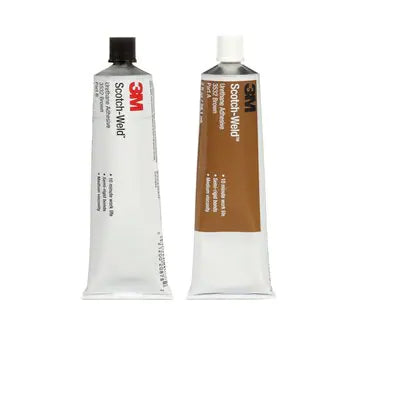 front and back view of 2 fl oz tube of 3m scotch weld urethane 3532 brown