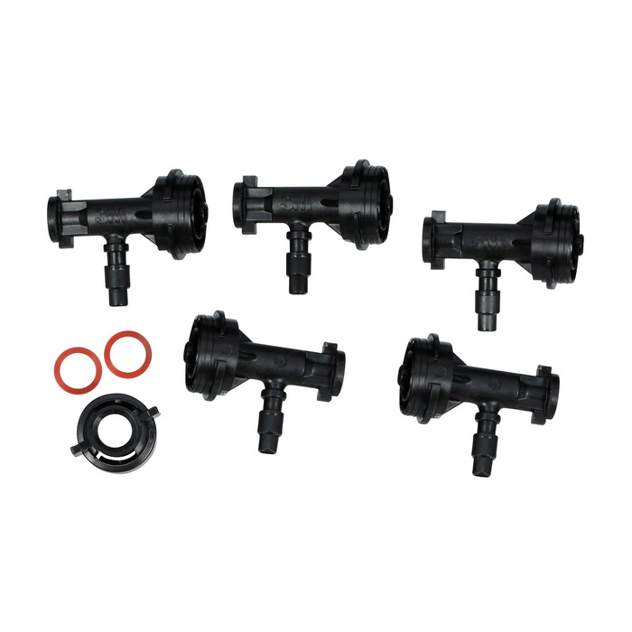 3M Water-Based Cylinder Spray Nozzle Kit with five disposable nozzles, two gaskets, and one retaining ring.