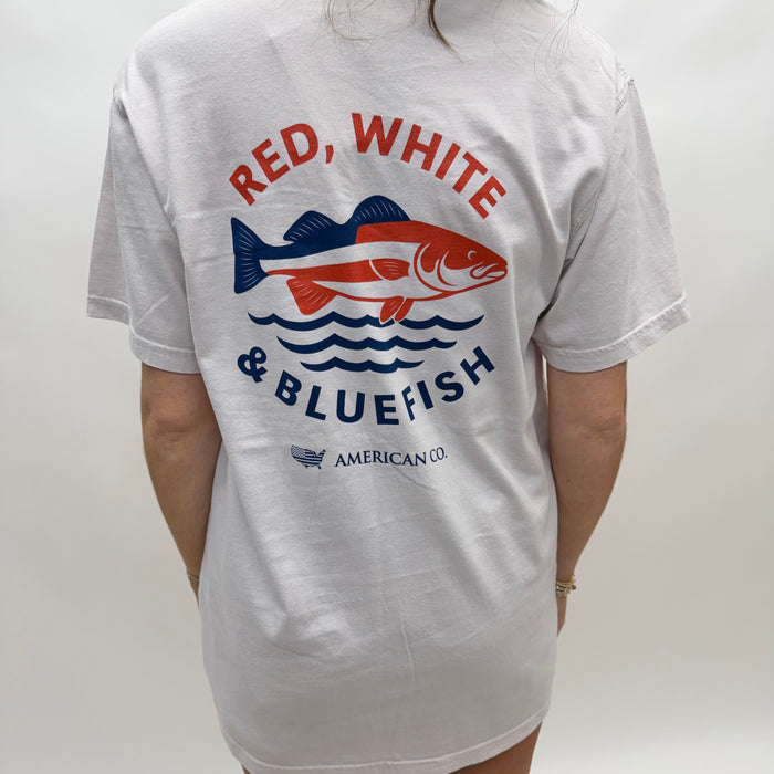 State Co Red, White & Blue Fish Tee