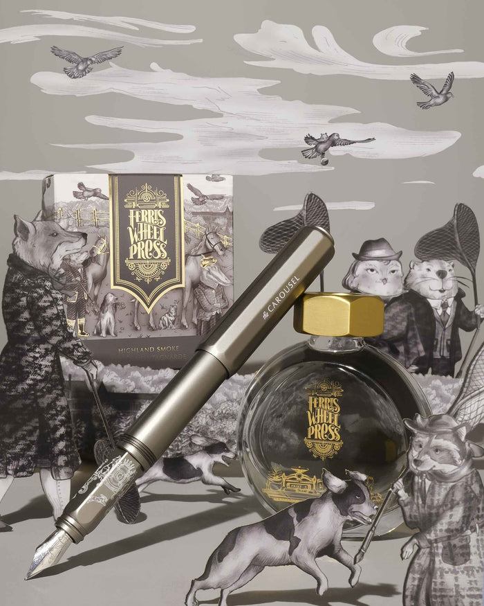 Aluminum Carousel Fountain Pen - Highland Smoke