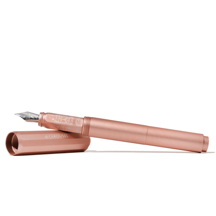 Aluminum Carousel Fountain Pen - Rose Petal Plush - Ferris Wheel Press