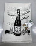 Avery Lane Gifts French Paris Celebration Champagne Cotton Tea Towels
