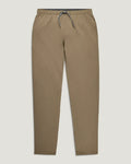 Beige pants with a drawstring on a light gray background