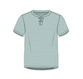 Light blue henley shirt on a white background