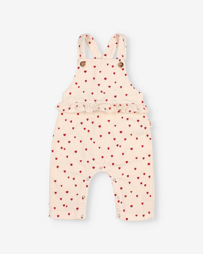 Buho | BB Mini Cuore dungaree | Cream pink