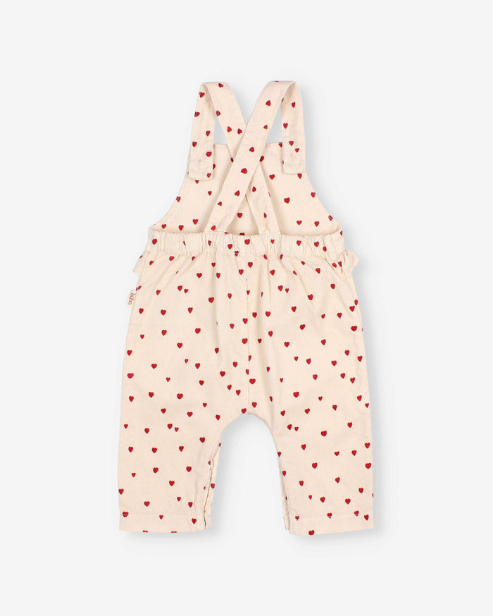 Buho | BB Mini Cuore dungaree | Cream pink