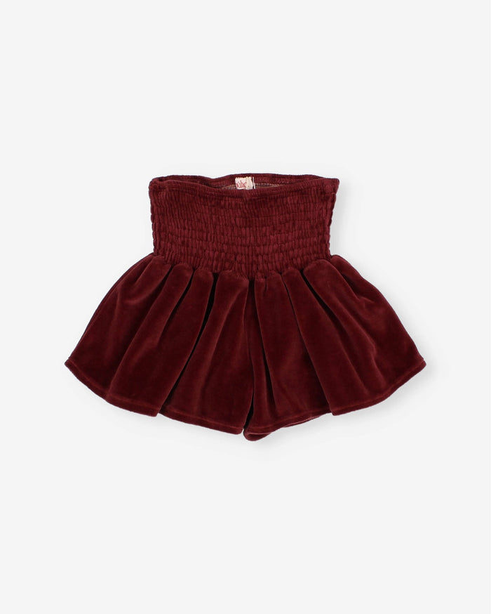 Buho | Velvet skirt-short | Pomegranate