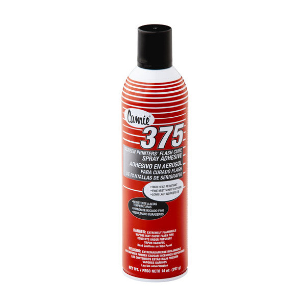 Camie 375 flash cure screen printer spray adhesive