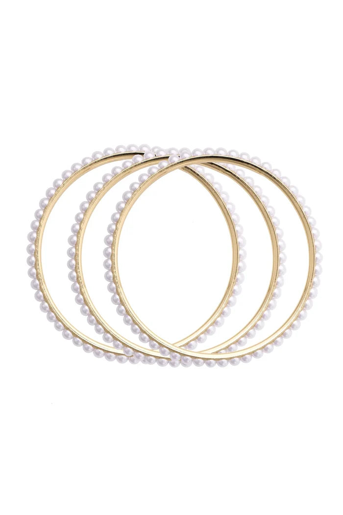 Canvas Lacey Pearl Bangles Set of 3
