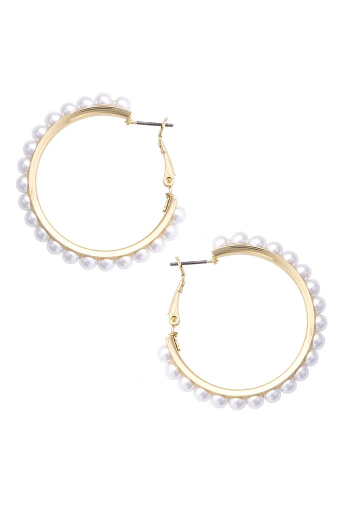 Canvas Lacey Pearl Hoop Earring