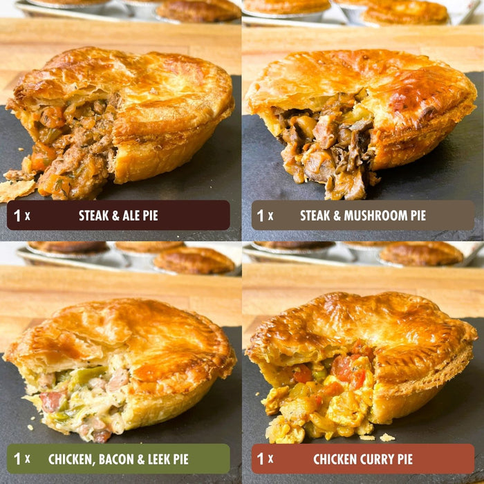 Classic British Meat Pies: 4 Pack Bundle