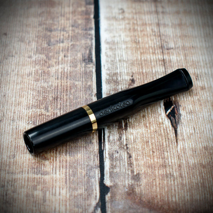 Denicotea Standard Cigarette Holder - 20225 Black/Gold Band