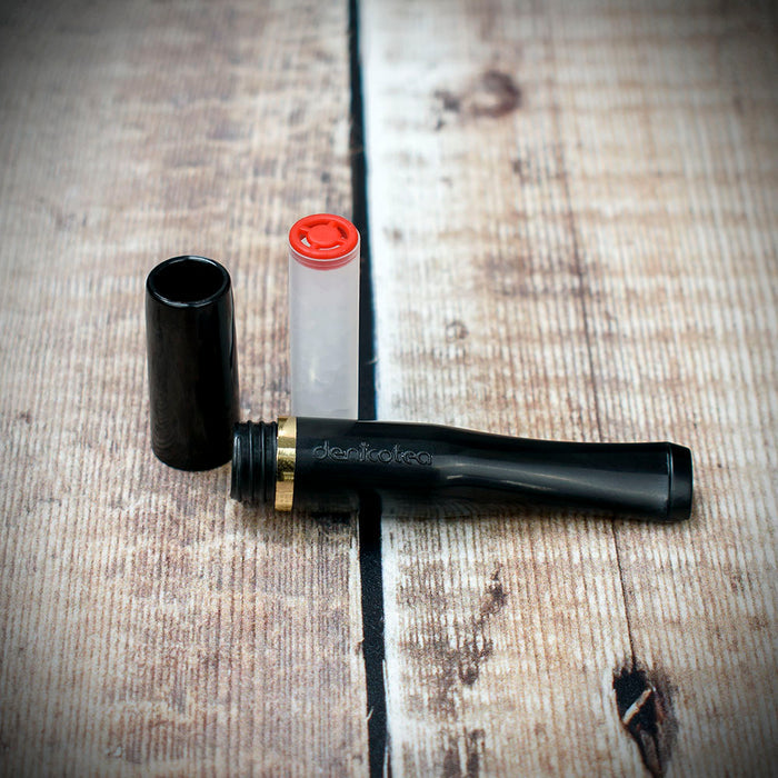Denicotea Standard Cigarette Holder - 20225 Black/Gold Band