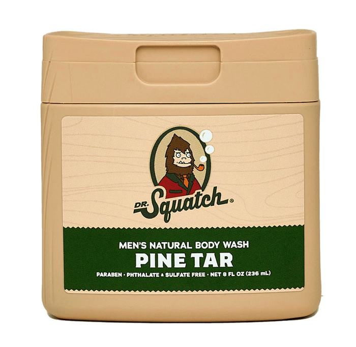 Dr. Squatch Pine Tar Men's Natural Body Wash container on a white background
