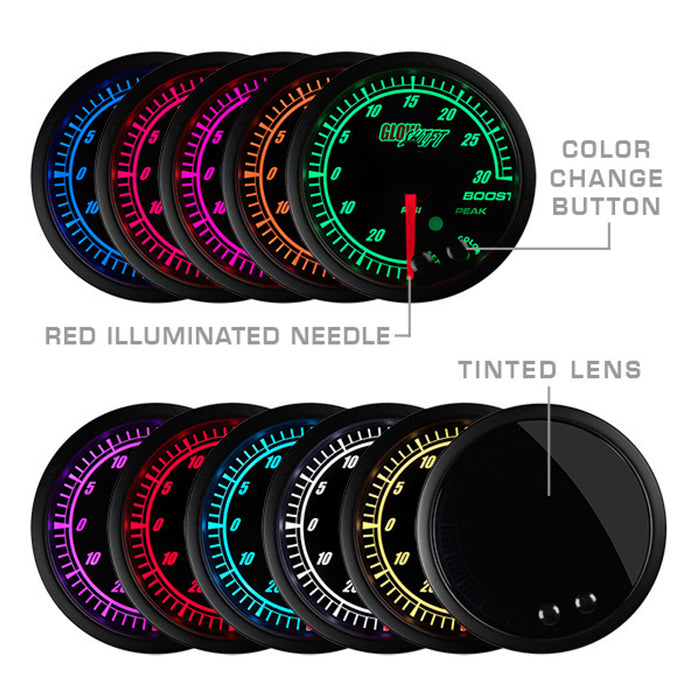 Elite 10 Color Oil Temperature Gauge | GlowShift
