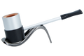 Erik Nording Compass Sailor Aluminium Briar Lined Pipe - Silver