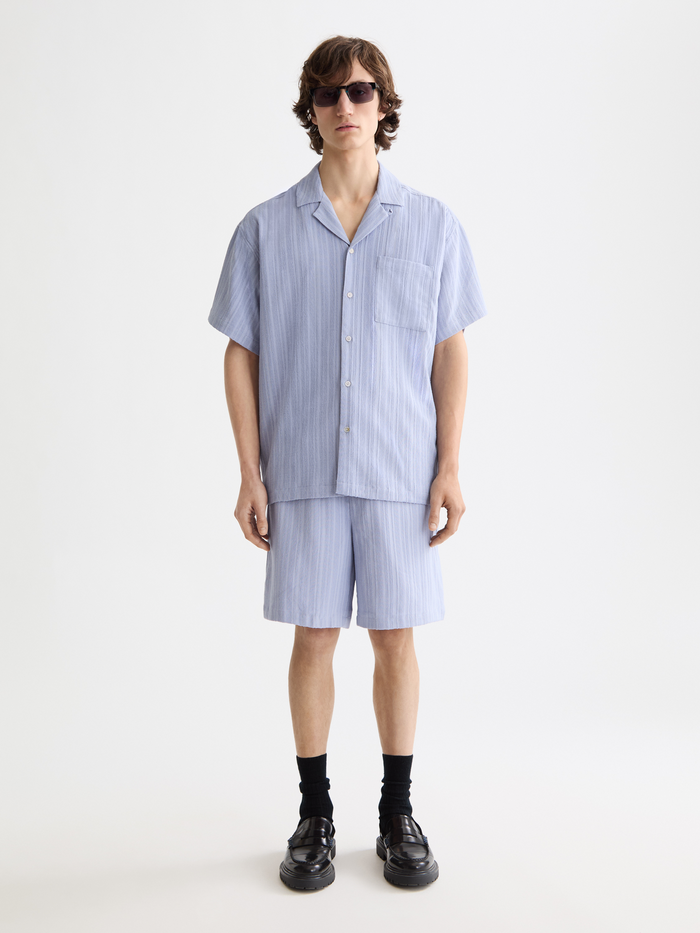 Fave - Tonal Striped  Regular Fit Bermuda Shorts