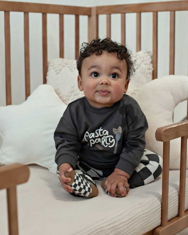 Feetje | Geruite broek | Antraciet