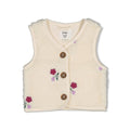 Feetje | Teddy gilet met borduursels | Creme
