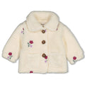 Feetje | Teddy jasje met borduursels | Creme