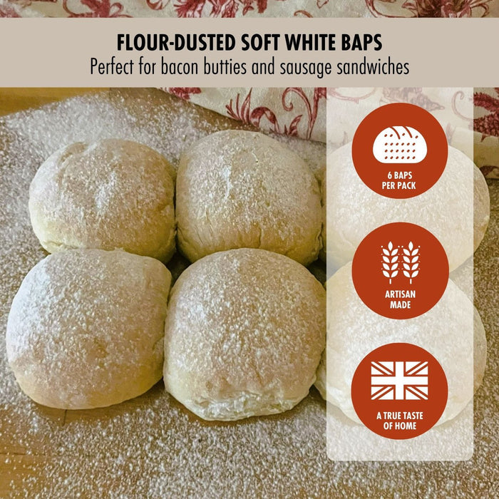 Flour-Dusted Soft White Baps