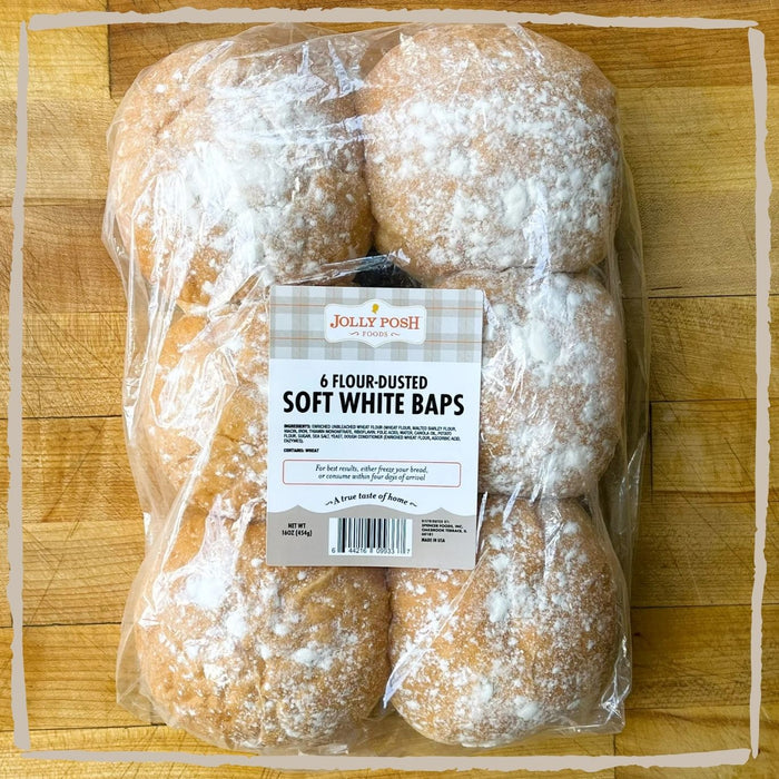 Flour-Dusted Soft White Baps