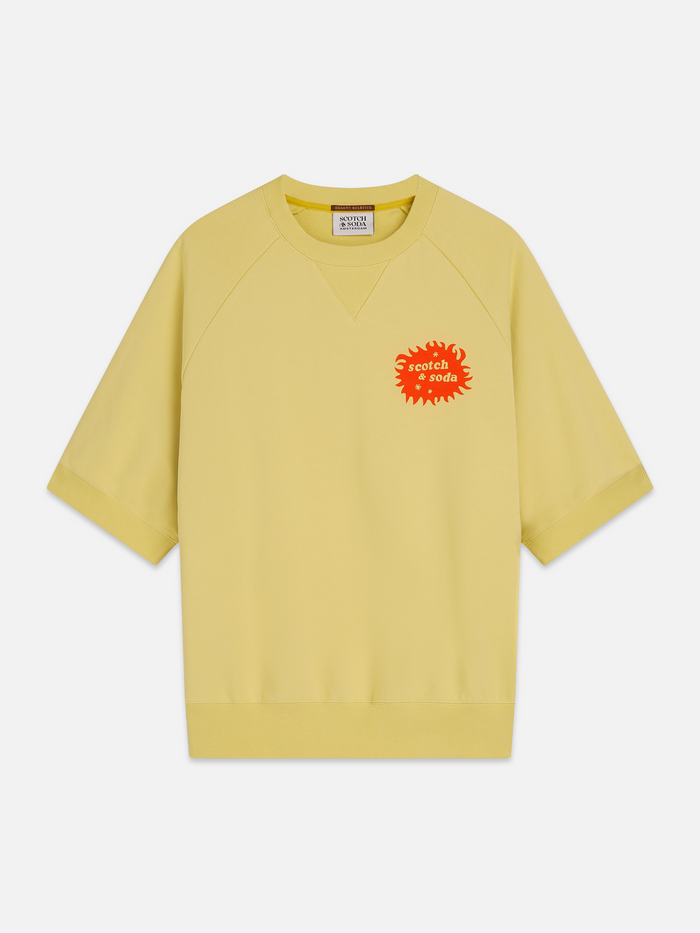 Front And Back Artwork Loose-Fit Short Sleeve Sweatshirt