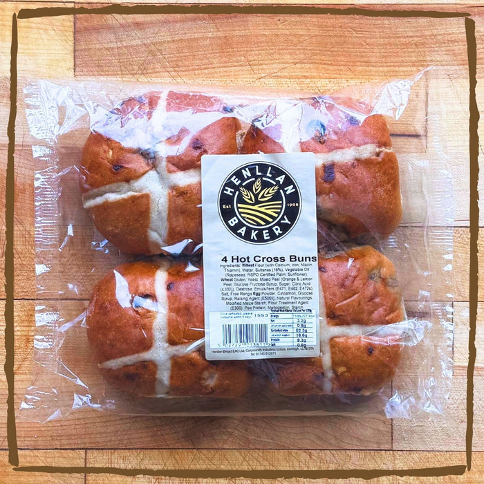 Hot Cross Buns: 4 per Pack