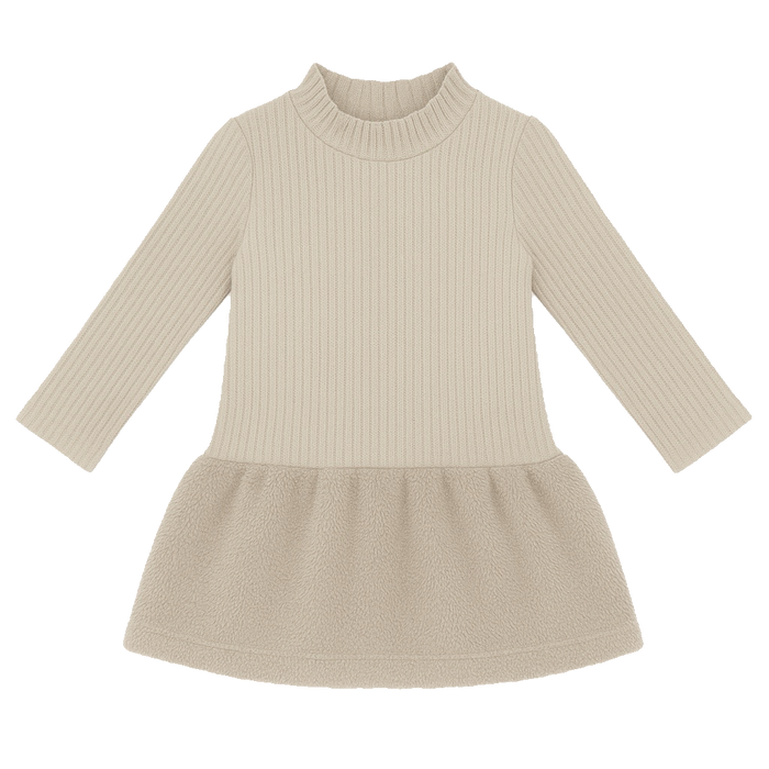 House of Jamie | Flare dress | Beige (rib fleece & plush)
