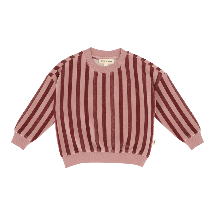 House of Jamie | Frill sweatshirt | Ruby stripes (velvet)
