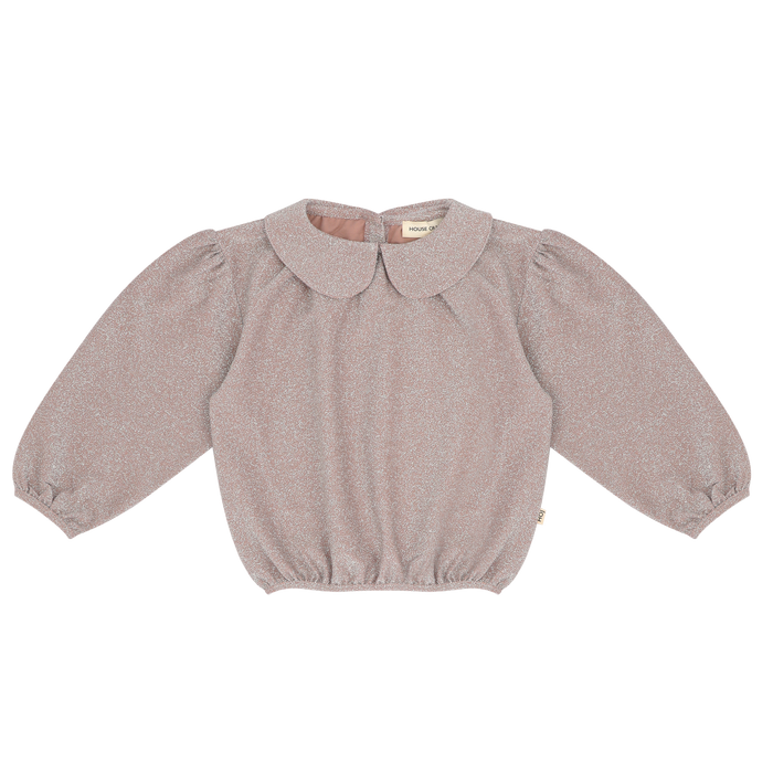 House of Jamie | Puff balloon collar jumper | Mauve rose (lurex)