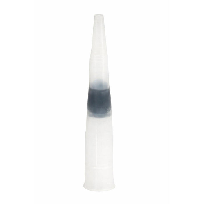 Close-up of disposable hi-temp dispensing tip for PUR adhesive cartridges