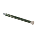 Infinity Bond MCQ 08-24T static mixer nozzle with bell inlet and stepped tip outlet, featuring 24 green quadro elements and an 8mm inner diameter.