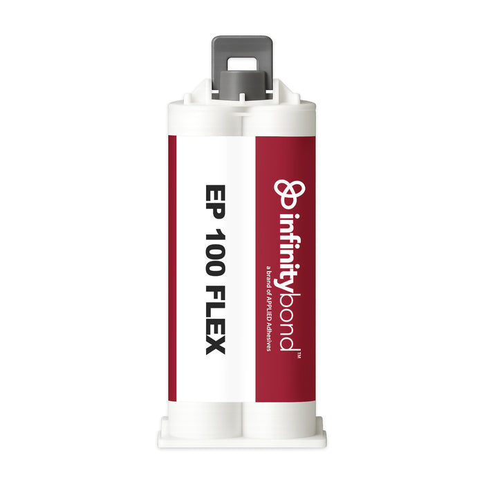 Flexible epoxy adhesive, 5-minute work time – EP 100 Flex 50 ml Cartridge, clear 1:1 ratio, absorbs vibration and shock