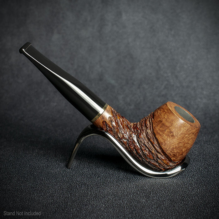 Jean Claude 9mm Filter Rustic Wave Briar Smoking Pipe - Shape 04
