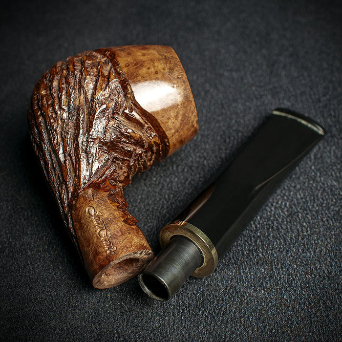Jean Claude Rustic Wave 9mm Filter Briar Smoking Pipe - Shape 04