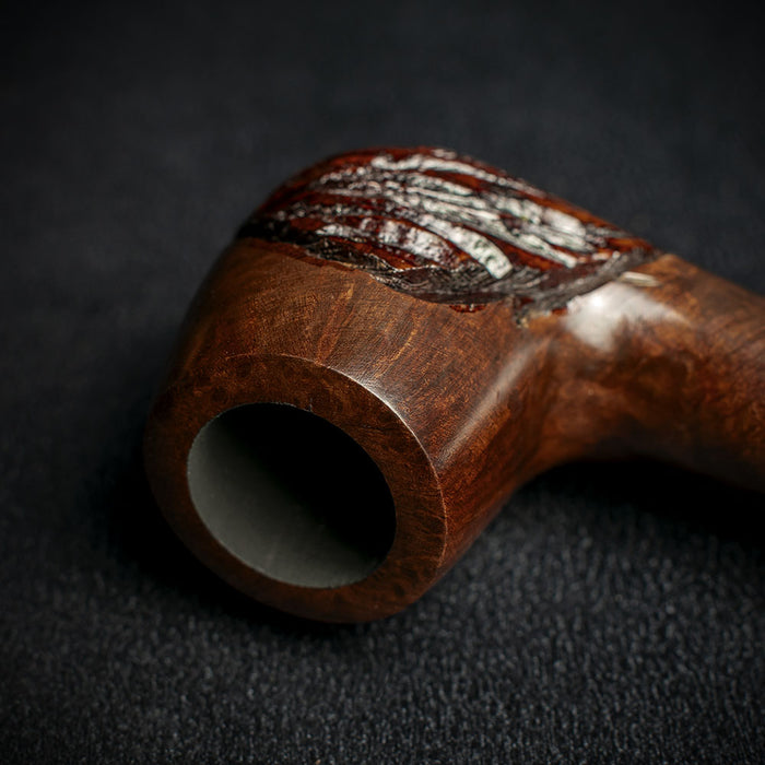 Jean Claude Rustic Wave 9mm Filter Briar Smoking Pipe - Shape 07