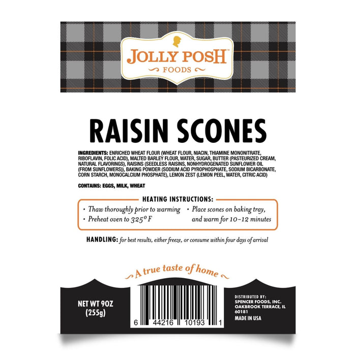Jolly Posh Raisin Scones: 3 per Pack