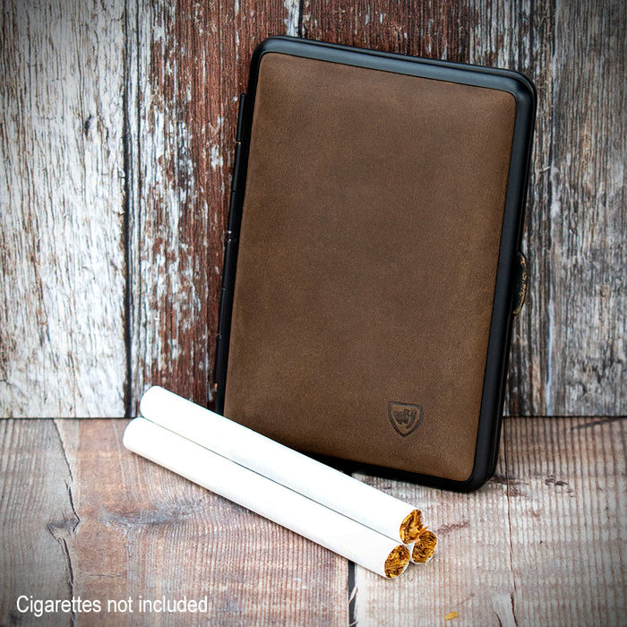 Kingsize Cigarette Case Vom Hofe Brown Suede Leather