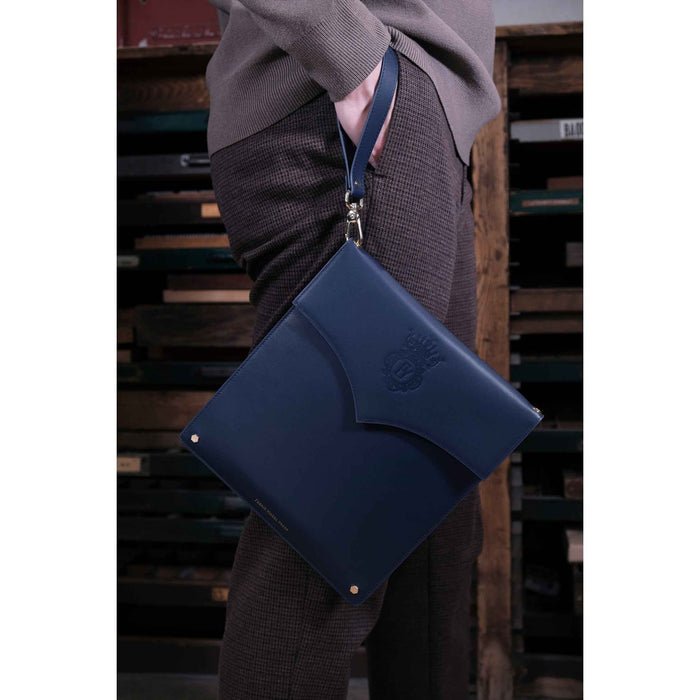 Leather Stationery Collection - The Pendant Folio A5 / Navy