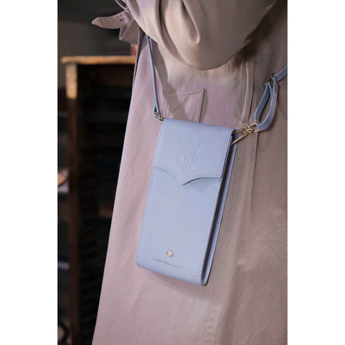 Leather Stationery Collection - The Pendant Purse / Light Blue