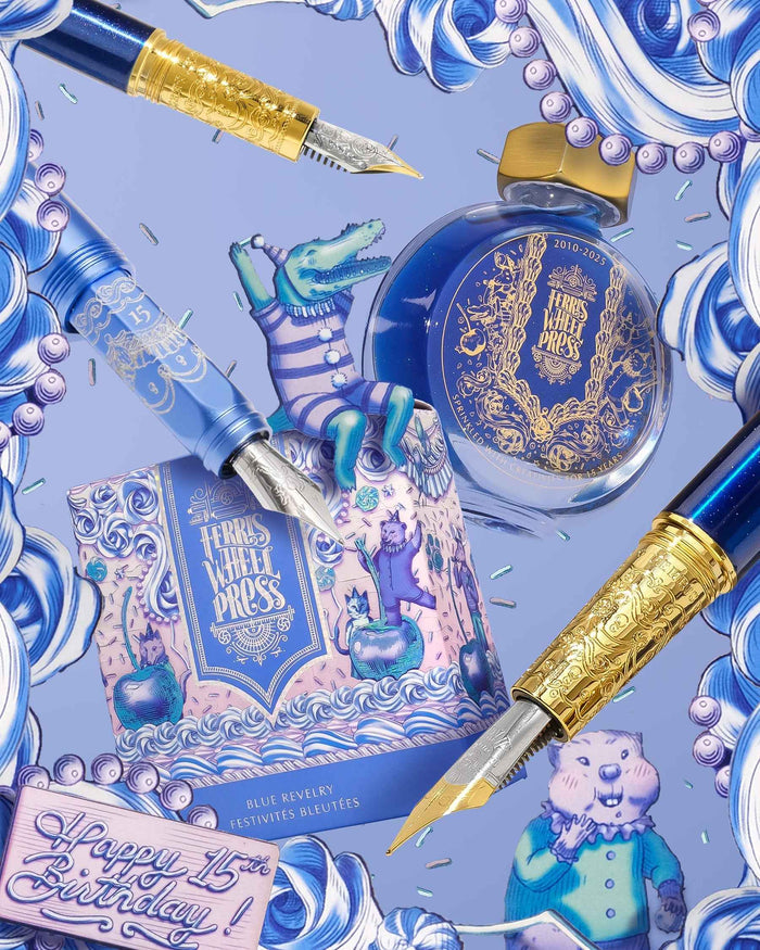 Limited Edition 2025 | Aluminum Carousel Fountain Pen - Blue Revelry