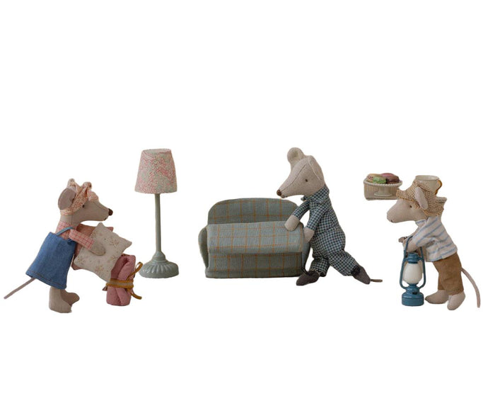 Maileg - Vintage floor lamp, Mouse - Mint