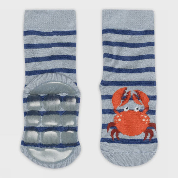 Melton | Crabbie socks anti slip - faded denim