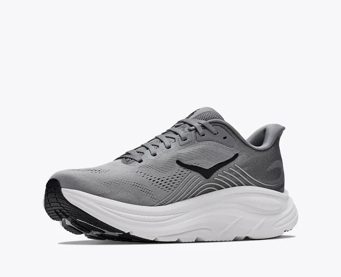 hoka grey sneaker with white sole