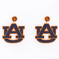 Auburn University logo earrings on a white background