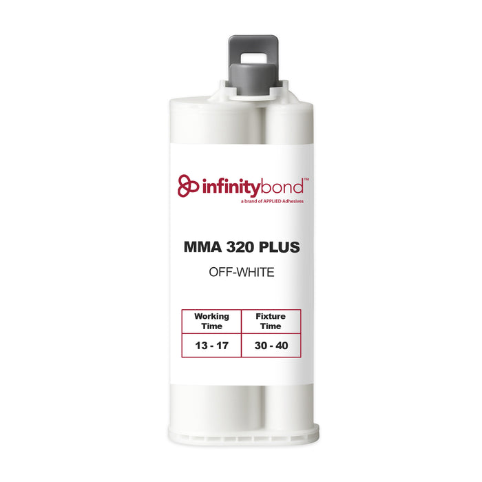Infinity Bond MMA 320 Plus 50 ml 10:1 cartridge with 13–17 minute working time.