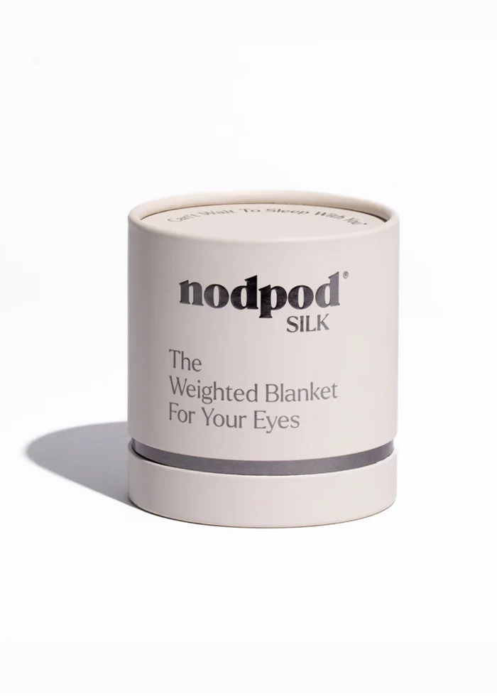 Roll of 'nodpod' weighted blanket on a white background